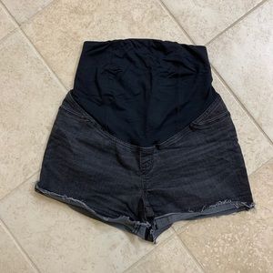 Faded Black Maternity Shorts